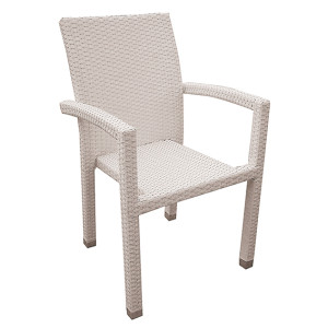 SOHO πολυθρόνα κήπου αλουμινίου wicker ΛΕΥΚΟ, 48x56x90 